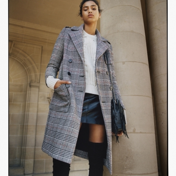 Maje Jackets & Blazers - Maje Gilbert Plaid Coat Size 38